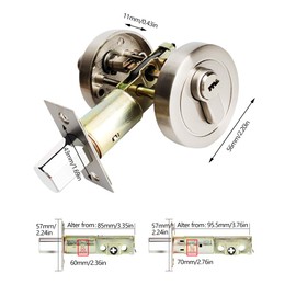 Single Cylinder Deadbolt,Cylinder Lock,Bedroom Door Lock with Keys,Yale Door Lock for 35-50mm Front Door for Bathroom Door Lock Bedroom Door Lock Interior and Exterior.