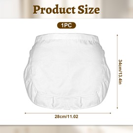 Psyqtsuary Half White Apron, Maid Costume Aprons, Adjustable Frilly Waiter Apron, Women Cosplay Waist Aprons, for Kitchen Cooking Baking Restaurant Hotel Coffee Shop