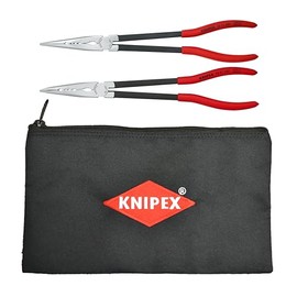 Knipex Tools 9K 00 80 128 US 11" Extra Long Needle Nose Pliers Set with Keeper Pouch,
