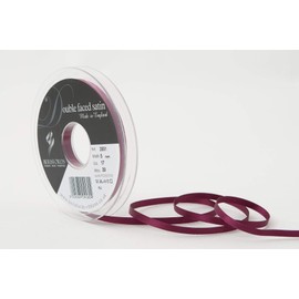 Berisfords Double FACE Poly Satin Ribbon, Wine, 5 mm