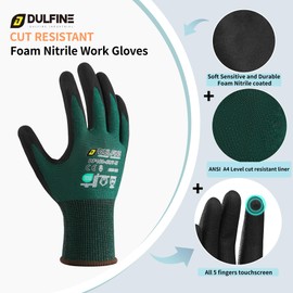 Safety Work Gloves MicroFoam Nitrile Coated-12 Pairs Pack,Blue Seamless Knit Nylon Glove with Black Micro-Foam Nitrile Grip,Ideal for General Purpose,Automotive,Home Improvement,Painting(Extra Large)
