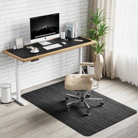 Viviluxe Office Chair Mat for Hardwood & Tile Floor, Office Desk Rug for Rolling Chair, Under Desk Low-Pile Rug, Large Anti-Slip Floor Protector for Home/Office (Black, 47inches x 35 inches)