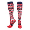MadSportsStuff Crazy Tie Dye Socks Over the Calf (Navy/Red/White, Small)
