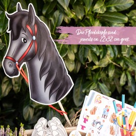 Papierdrachen Bibi & Tina Paper Horse Set - 3 Pieces - 31 x 22 cm - Durable Material - Ideal for Role Play and Children's Parties