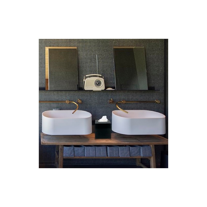 Natural Marble Tissue Box Cover, Black Bathroom Accessories, Tissue Box