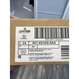 Leviton Cat6A Shielded Jack, White Box Of 24