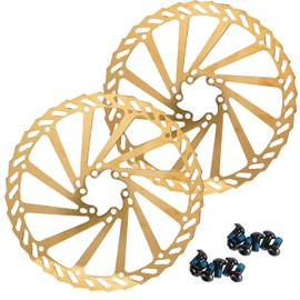 CNCLOL Bicycle Brake Disc 160 mm 180 mm 203 mm for MTB Road Bike Mountain Bike BMX Pack of 2 Brake Discs with 12 Screws Disc Brake Rotors (Blue/Gold/Rainbow)