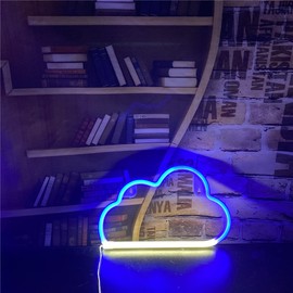 Cloud Neon Light LED Neon Signs Blue-Warmwhite Cloud Neon Sign for Kids Room Bedroom Hotel Shop Restaurant Game Office Wall Art Decoration Sign Birthday/Christmas Gift (Blue-Warmwhite)