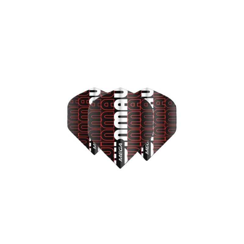 WINMAU Mega Standard Logo Black & Red Dart Flights -