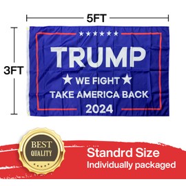 Trump Flag 2024 Fight for President 2024 Take America Back 3x5 ft Outdoor Blue Banner with Grommets
