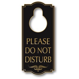 Do Not Disturb Door Hanger Sign, Black/Gold, Engraved, 4" x 8", Fade Resistant, Indoor/Outdoor Use, USA MADE By My Sign Center