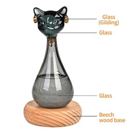 Lyaciomn Storm Weather Predictor Anderson Cat Barometer Forecaster Weather Station Cloud Storm Crystal Weather Forecast Bottle A