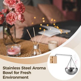 Sauna Oil Cup Aromatherapy Oil Holder, 4.8 Inches Essential Oil Bowl Fragrance Diffuser Bowl and Aluminum Thermometer Fahrenheit and Sauna Hat Vaporarium Hat for Sauna Bath Spa Accessories