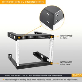 RIVECO 9U Wall Mount Rack for Network – 17.7" Deep 2 Post Open Frame Racks Easy Assembly Firm Constructed for Stereo/Server/AV/Home Data Equipment Heavy Duty Black