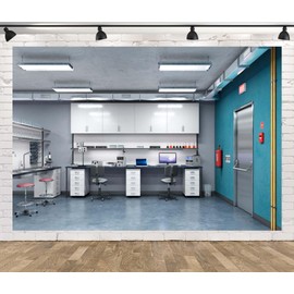 Loccor 5x4ft Fabric Science Laboratory Backdrop Lab Workplace Chemical Equipment Photography Background Mad Scene Banner Scientist Birthday Party Decorations Photo Props