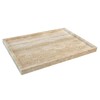 OAIQNUJ Travertine Stone Tray for Coffee Table, 12 x 8