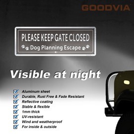 Please Keep Gate Closed Sign Guard Dogs Warning Sign Aluminum Brushed UV Resistant Waterproof Durable and Fade Resistant Pack of 1