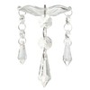 VGEUNA 4 Pieces Bent Glass Candle Bobeches with Crystal Prisms