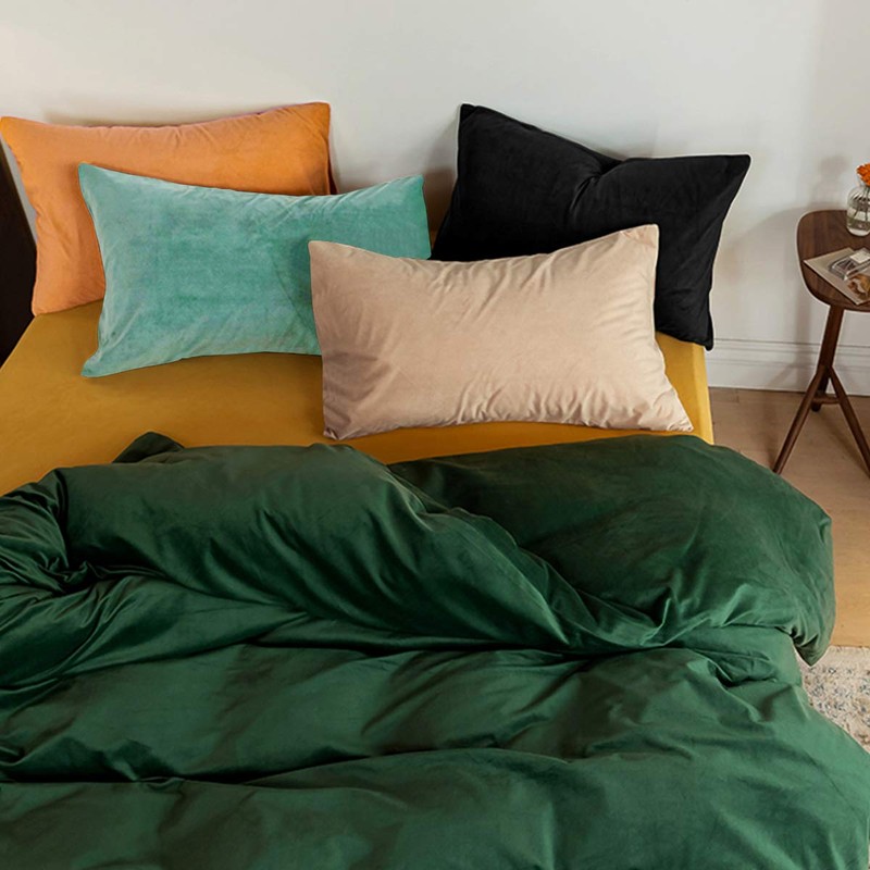 FLXXIE 2 Pack King Zipped Velvet Pillowcases, Soft and Cozy