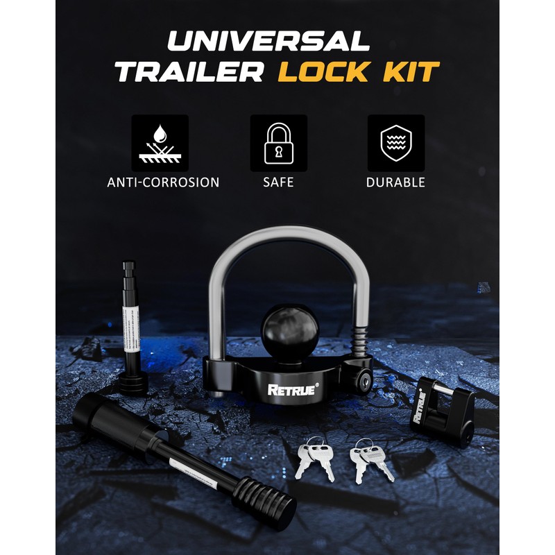 RETRUE Keyed Alike Trailer Lock Set Tow & Store Lock