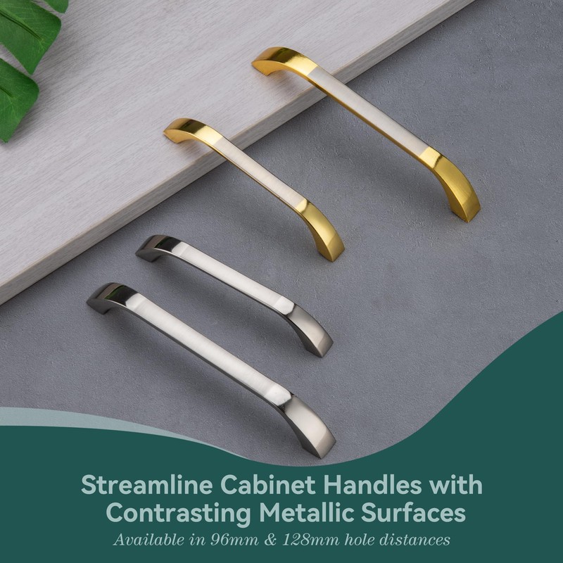 SPDYCESS Pack of 10 Cabinet Pull Handles, D-Shape Drawer Pulls