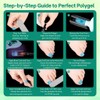 Straight Polygel Nail Forms for Toes, 150PCS Reusable Dual Forms