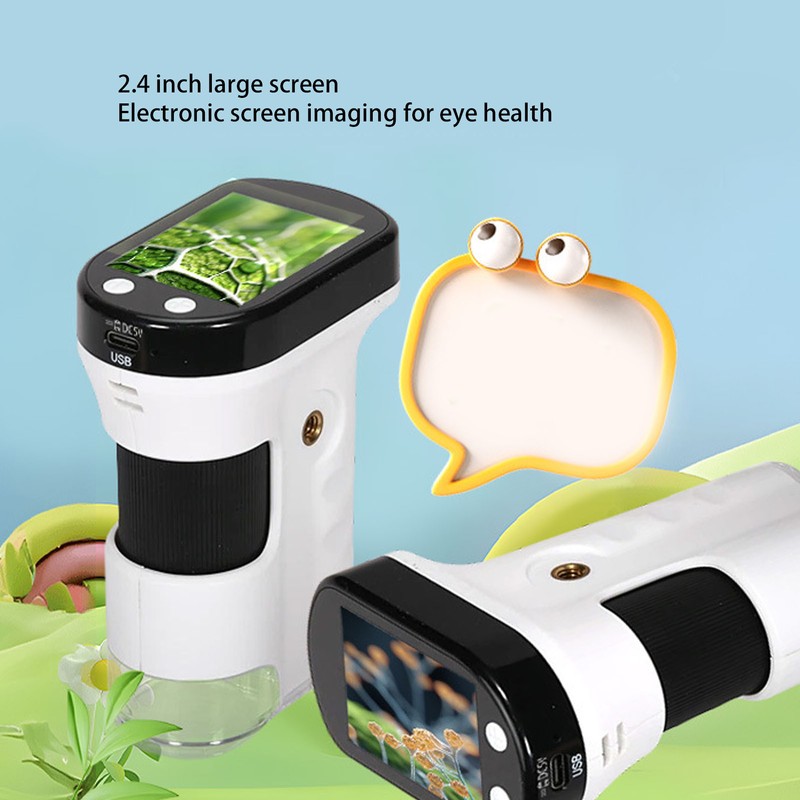 Handheld Digital Microscope 1000x Magnification Adjustable LED Light 2.4inch Screen