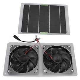 Solar Panel Fan Dual Exhaust Fan Kit, 100W 12V Waterproof Solar Panel with 2 High Speed Fan for Chicken Coop Greenhouse Dog House Shed Car Window Exhaust Cooling Ventilation