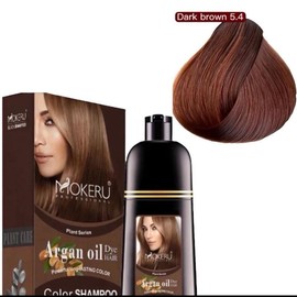 MOKERU DYE HAIR Shampoo PROFESSIONAL-ARGAN OIL/PLANT BASED Complete Coverage on white hair/Net 500ml-16.09 Oz-BIG BOTTLE/COLORS AVAILABLE-Coffee Brown-GrapeRed-Silver Grey-Dark Brown-Light Brown-Honey pure brown-Hair Color Shampoo - Color: Dark Brown