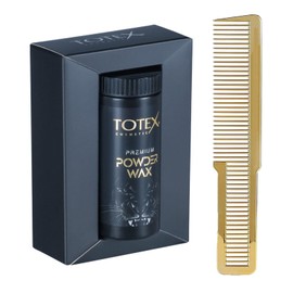 Totex Premium Hair Styling Powder Wax 20gr | Volumising Thickening Magic Dust | Ultra Strong Matte Look & Wahl Style Gold Flat Top Comb
