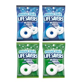 Lifesaver Sugar Free Mint Variety 4 Pack – 2 each of Pep-O-Mint and Wint-O-Green 2.75oz Bags