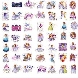 Sofia Stickers 50 Pcs Waterproof, Detachable and Beautiful, Suitable for Sticking on Water Bottles, Phones, Laptops, Guitars, Cars, Motorcycles, Cups, Pianos,Skateboard and Suitcases.