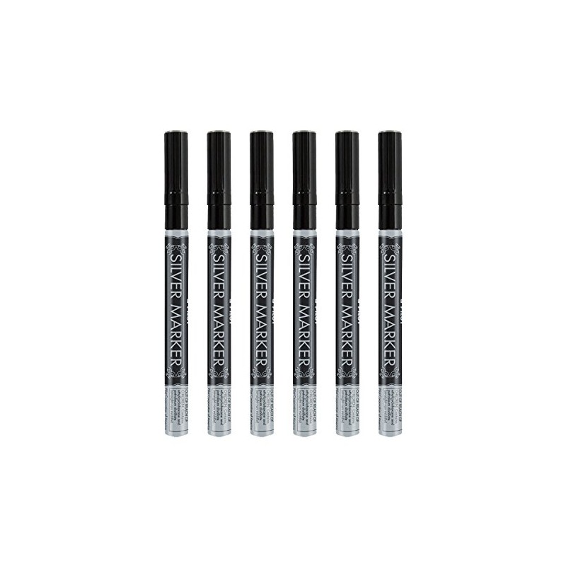 Pilot Silver Metallic Permanent, Extra Fine Point, 6- PACK Markers(41600)