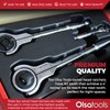 Olsa Tools 90T Swivel Head Ratchet Wrench Set, 3-Piece, Chrome