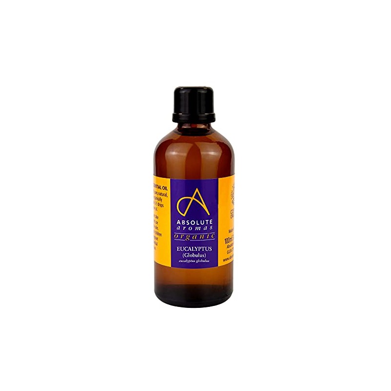 Absolute Aromas Organic Eucalyptus Essential Oil 100ml - 100% Pure,