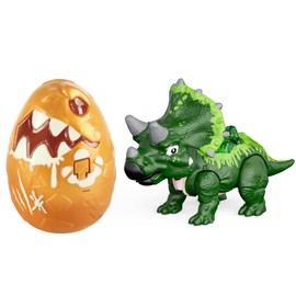 GizmoVine Dino Egg, Dinosaur Toy, DIY Disassemble, Electric Green Triceratops Figures with Sound and Light, Surprise Dino Egg Cracking Gift for Children 3 4 5 6 7 Years