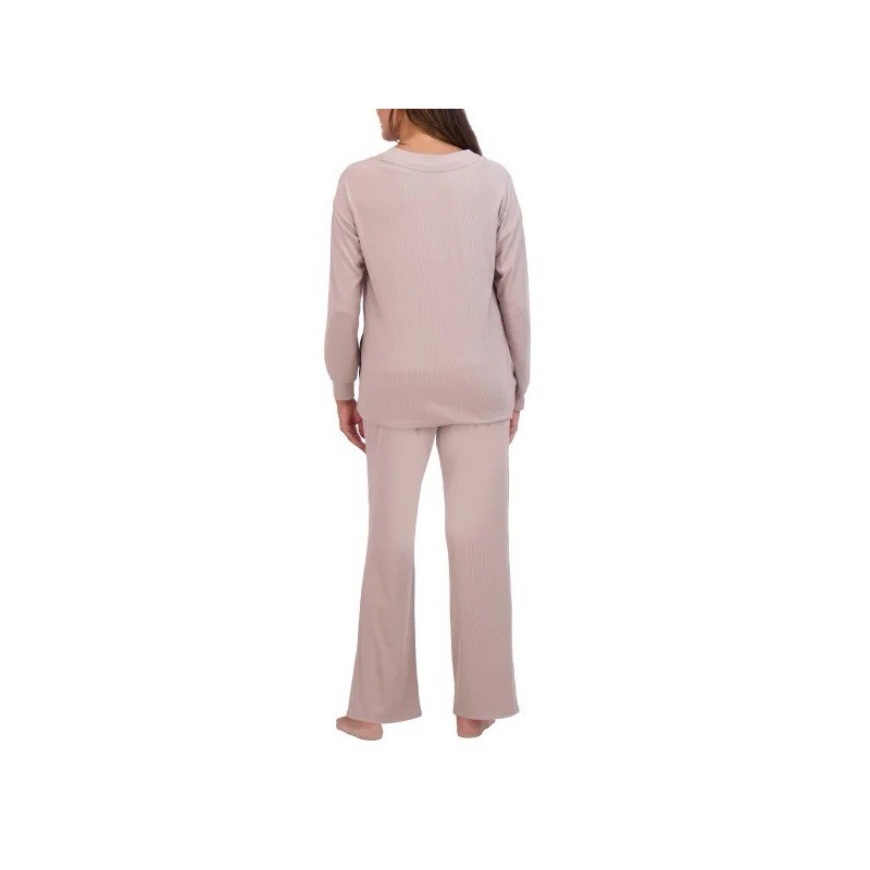 Live2Lounge Womens Tan Pajamas Lounge Set 3-Piece Moisture-Wicki