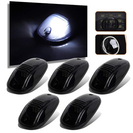 ECCPP 5pcs Cab Roof Marker Running Clearance Lights Black Smoked Lens White 12V 9LED Super Bright Waterproof Lights for Dodge Ram 2500 3500 4500 2003-2017 Truck SUV Pickup