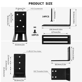 Adjustable Door Barricade Brackets, 2 x Door Security Brackets, Drop Open Bar Holder for Security Door, U Bracket Door Barricade Security Bar Bracket for Outswing Inswing Doors Gates 2x4 (Type U)