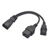 JORINDO 0.32M/1FT IEC320 C14 to C13+C19 PDU/UPS Server Y Splitter
