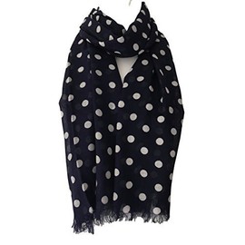 Purple Possum® Black Polka Dot Scarf, White Spotted Wrap, Ladies Cotton Blend Spotty Fair Trade Shawl