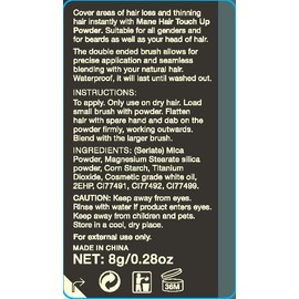 Mane Hair Enhancer to Conceal Roots, Cover Bald Spots, Fill Beards and Fine Hairlines (Dark Brown)