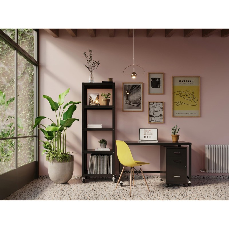 Lorell LYS SOHO 3-Drawer Organizer Cabinet, Black