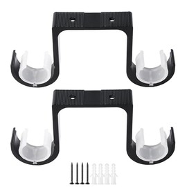 Soporte Para Barra De Cortina, 2 Unidades, Aleación De Aluminio, Montaje En Techo, Doble Soporte Para Cortinero, Color Negro