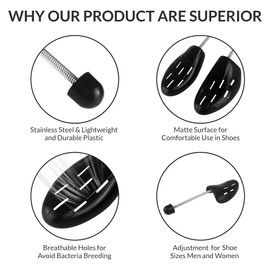 FONHERILI Shoe Trees Men Stretcher Holder Shaper Support with A Shoe Bag (5 Pairs Srping Men, Black)