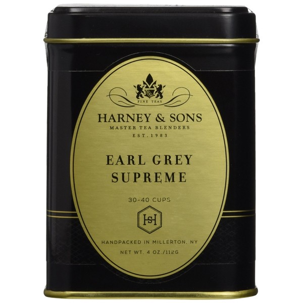 Harney & Sons Black Tea, Earl Grey Supreme with Silver Tips, 4 oz