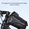 Bike Phone Mount Bag Large Capacity Waterproof Carbon Pattern PU