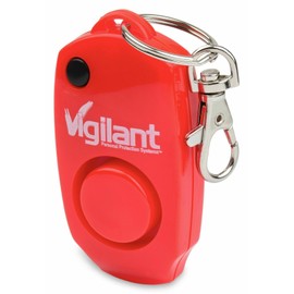 Vigilant 130dB Rape/Attack Personal Alarm & Whistle Red w/ Key Ring