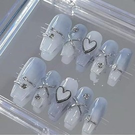 Nail Tip, 3D, Long, Blue, Red, Pink, Black, Popular, Korean, Summer, Youth, Spring, Autumn, Winter, Short, False Nail, Popular, 3D Fashionable, School Entrance Ceremony, Graduation Ceremony
