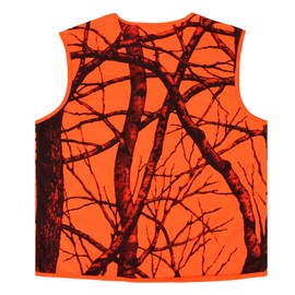 Volein Blaze Orange Camo Hunting Vest,Lightweight,Zipper Closure (XX-Large)